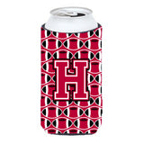 Letter H Football Crimson And White Tall Boy Beverage Insulator Hugger Cj1079-Htbc