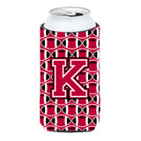 Letter K Football Crimson And White Tall Boy Beverage Insulator Hugger Cj1079-Ktbc