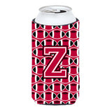 Letter Z Football Crimson And White Tall Boy Beverage Insulator Hugger Cj1079-Ztbc
