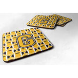Caroline'S Treasures Cj1080-Gfc Letter G Football Black, Old Gold And White Foam Coaster (Set Of 4), 3.5, Multicolor