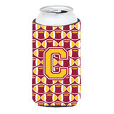 Letter C Football Maroon And Gold Tall Boy Beverage Insulator Hugger Cj1081-Ctbc