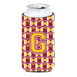 Letter G Football Maroon And Gold Tall Boy Beverage Insulator Hugger Cj1081-Gtbc