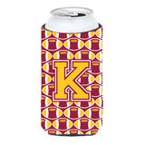 Letter K Football Maroon And Gold Tall Boy Beverage Insulator Hugger Cj1081-Ktbc
