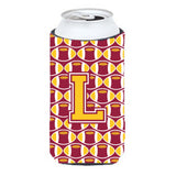 Letter L Football Maroon And Gold Tall Boy Beverage Insulator Hugger Cj1081-Ltbc
