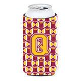 Letter Q Football Maroon And Gold Tall Boy Beverage Insulator Hugger Cj1081-Qtbc