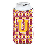 Letter U Football Maroon And Gold Tall Boy Beverage Insulator Hugger Cj1081-Utbc