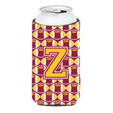Letter Z Football Maroon And Gold Tall Boy Beverage Insulator Hugger Cj1081-Ztbc