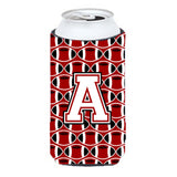 Letter A Football Cardinal And White Tall Boy Beverage Insulator Hugger Cj1082-Atbc