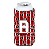 Letter B Football Cardinal And White Tall Boy Beverage Insulator Hugger Cj1082-Btbc