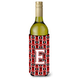 Letter E Football Cardinal And White Wine Bottle Beverage Insulator Hugger Cj1082-Eliterk