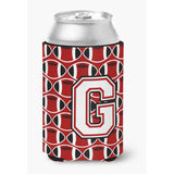 Caroline'S Treasures Cj1082-Gcc Letter G Football Cardinal And White Can Or Bottle Hugger, Multicolor