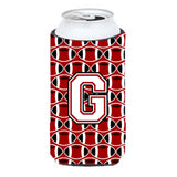 Letter G Football Cardinal And White Tall Boy Beverage Insulator Hugger Cj1082-Gtbc