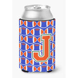 Caroline'S Treasures Cj1083-Jcc Letter J Football Green, Blue And Orange Can Or Bottle Hugger, Multicolor
