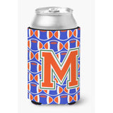 Caroline'S Treasures Cj1083-Mcc Letter M Football Green, Blue And Orange Can Or Bottle Hugger, Multicolor