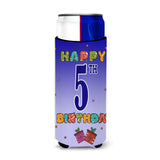 Happy 5Th Birthday Ultra Beverage Insulators For Slim Cans Cj1096Muk