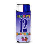 Happy 12Th Birthday Ultra Beverage Insulators For Slim Cans Cj1103Muk