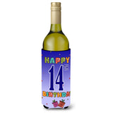 Happy 14Th Birthday Wine Bottle Beverage Insulator Hugger Cj1105Literk