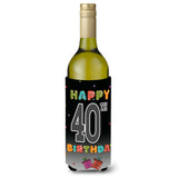 Happy 40Th Birthday Wine Bottle Beverage Insulator Hugger Cj1123Literk