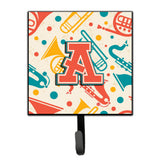 Caroline'S Treasures Cj2001-Ash4 Letter A Retro Teal Orange Musical Instruments Initial Leash Or Key Holder, Small, Multicolor