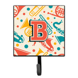 Caroline'S Treasures Cj2001-Bsh4 Letter B Retro Teal Orange Musical Instruments Initial Leash Or Key Holder, Small, Multicolor