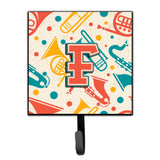 Caroline'S Treasures Cj2001-Fsh4 Letter F Retro Teal Orange Musical Instruments Initial Leash Or Key Holder, Small, Multicolor