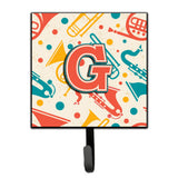Caroline'S Treasures Cj2001-Gsh4 Letter G Retro Teal Orange Musical Instruments Initial Leash Or Key Holder, Small, Multicolor
