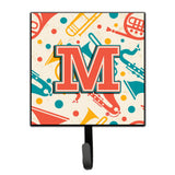 Caroline'S Treasures Cj2001-Msh4 Letter M Retro Teal Orange Musical Instruments Initial Leash Or Key Holder, Small, Multicolor