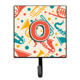 Caroline'S Treasures Cj2001-Osh4 Letter O Retro Teal Orange Musical Instruments Initial Leash Or Key Holder, Small, Multicolor
