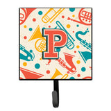 Caroline'S Treasures Cj2001-Psh4 Letter P Retro Teal Orange Musical Instruments Initial Leash Or Key Holder, Small, Multicolor