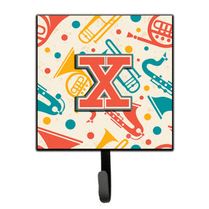 Caroline'S Treasures Cj2001-Xsh4 Letter X Retro Teal Orange Musical Instruments Initial Leash Or Key Holder, Small, Multicolor