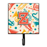 Caroline'S Treasures Cj2001-Zsh4 Letter Z Retro Teal Orange Musical Instruments Initial Leash Or Key Holder, Small, Multicolor