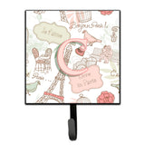 Caroline'S Treasures Cj2002-Csh4 Letter C Love In Paris Pink Leash Or Key Holder, Small, Multicolor