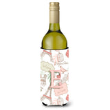 Letter E Love In Paris Pink Wine Bottle Beverage Insulator Hugger Cj2002-Eliterk