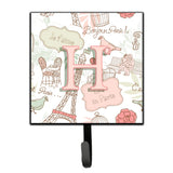 Caroline'S Treasures Cj2002-Hsh4 Letter H Love In Paris Pink Leash Or Key Holder, Small, Multicolor