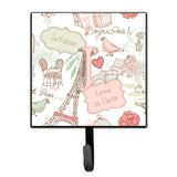 Caroline'S Treasures Cj2002-Jsh4 Letter J Love In Paris Pink Leash Or Key Holder, Small, Multicolor