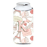Letter K Love In Paris Pink Tall Boy Beverage Insulator Hugger Cj2002-Ktbc