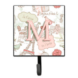 Caroline'S Treasures Cj2002-Msh4 Letter M Love In Paris Pink Leash Or Key Holder, Small, Multicolor