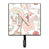Caroline'S Treasures Cj2002-Nsh4 Letter N Love In Paris Pink Leash Or Key Holder, Small, Multicolor