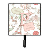 Caroline'S Treasures Cj2002-Psh4 Letter P Love In Paris Pink Leash Or Key Holder, Small, Multicolor
