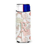 Letter R Love In Paris Pink Ultra Beverage Insulators For Slim Cans Cj2002-Rmuk