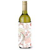 Letter Y Love In Paris Pink Wine Bottle Beverage Insulator Hugger Cj2002-Yliterk
