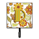 Caroline'S Treasures Cj2003-Dsh4 Letter D Floral Mustard And Green Leash Or Key Holder, Small, Multicolor