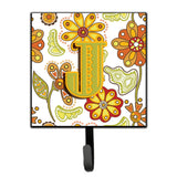 Caroline'S Treasures Cj2003-Jsh4 Letter J Floral Mustard And Green Leash Or Key Holder, Small, Multicolor