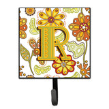 Caroline'S Treasures Cj2003-Rsh4 Letter R Floral Mustard And Green Leash Or Key Holder, Small, Multicolor