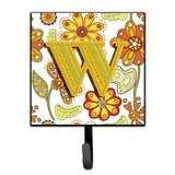 Caroline'S Treasures Cj2003-Wsh4 Letter W Floral Mustard And Green Leash Or Key Holder, Small, Multicolor