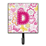 Caroline'S Treasures Cj2005-Dsh4 Letter D Flowers And Butterflies Pink Leash Or Key Holder, Small, Multicolor