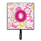 Caroline'S Treasures Cj2005-Osh4 Letter O Flowers And Butterflies Pink Leash Or Key Holder, Small, Multicolor