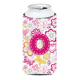 Letter O Flowers And Butterflies Pink Tall Boy Beverage Insulator Hugger Cj2005-Otbc
