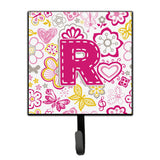 Caroline'S Treasures Cj2005-Rsh4 Letter R Flowers And Butterflies Pink Leash Or Key Holder, Small, Multicolor