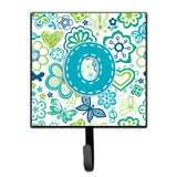 Caroline'S Treasures Cj2006-Osh4 Letter O Flowers And Butterflies Teal Blue Leash Or Key Holder, Small, Multicolor